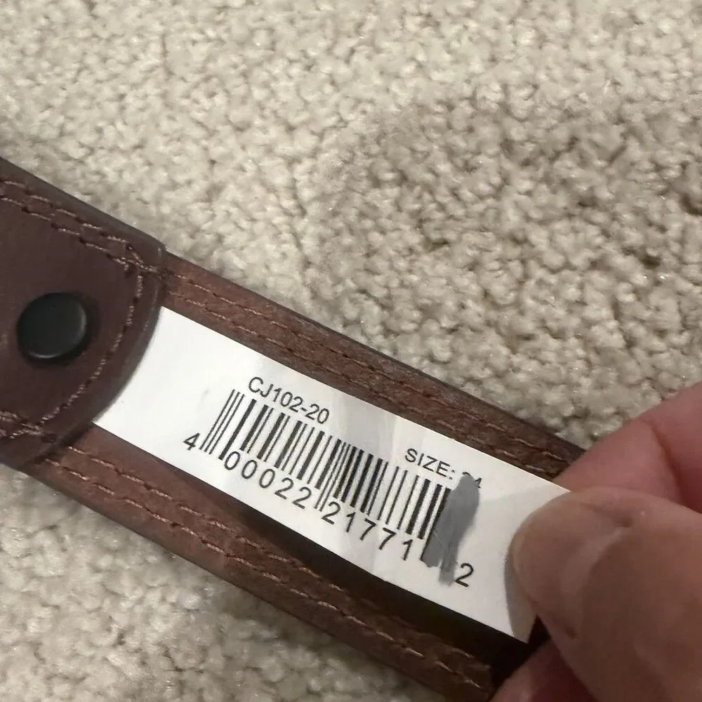 NWT Cody James Men’s Classic Leather Belt With Buckle Brown Size 34 CJ102-20